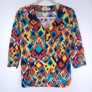 Jones New York Sport Petite Abstract Blouse